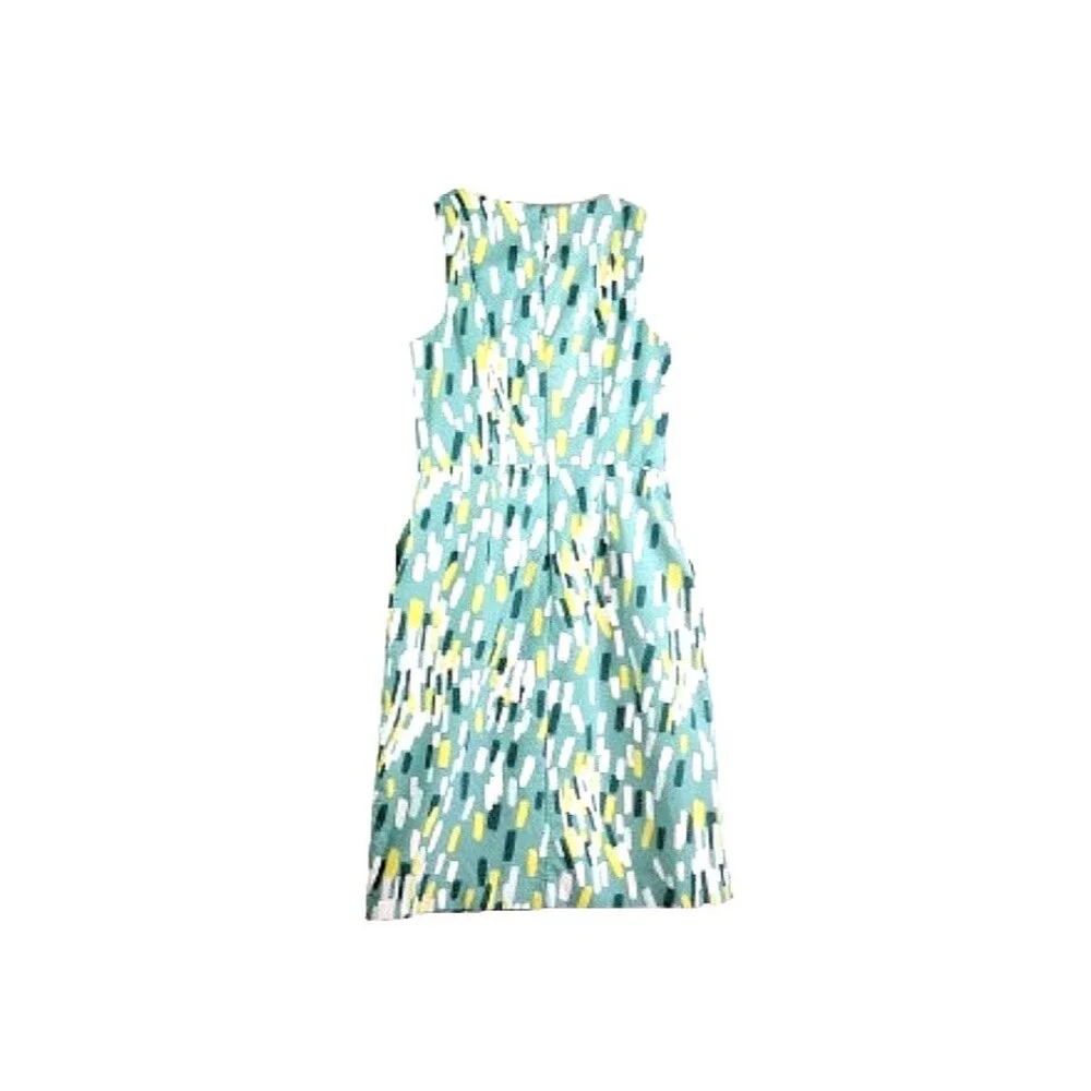 BODEN Women's Sheath Dress Green Confetti Print US 2 Knee Length Sleeveless - Picture 4 of 8